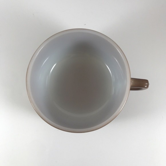 Vintage Fire King Soup Chili Bowl Brown D Handle Anchor Hocking Milk Glass - Picture 5 of 9